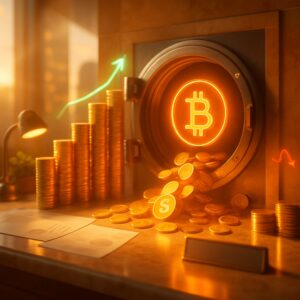 Cover raw Pixar 3D UBS Bitcoin ETF vault crescita - pool storage