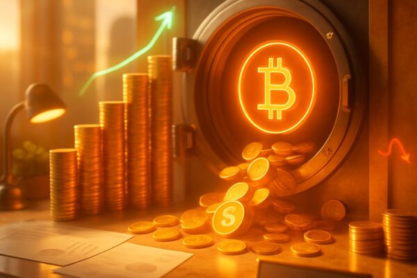 Cover raw Pixar 3D UBS Bitcoin ETF vault crescita - pool storage