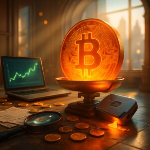 Grafico simbolico crescita Bitcoin adozione corporate treasury aziendale
