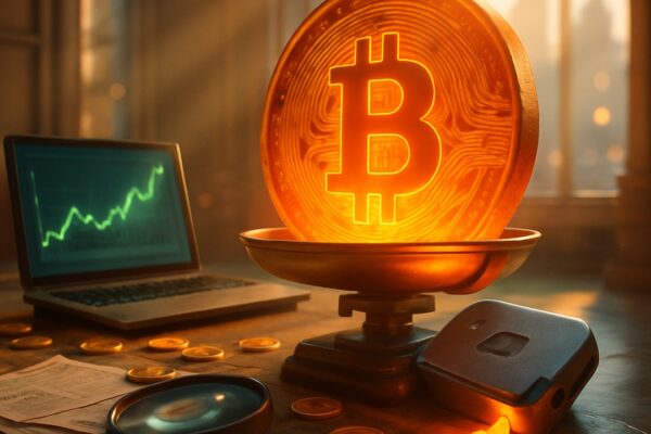 Rete Bitcoin con scudo crittografico anti-quantum, illustrazione della verifica post-quantum QuFi su Testnet4
